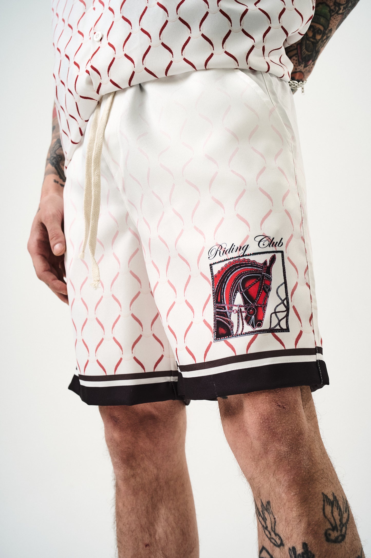 Ensemble Chemise et Short Riding Club Blanc Noir