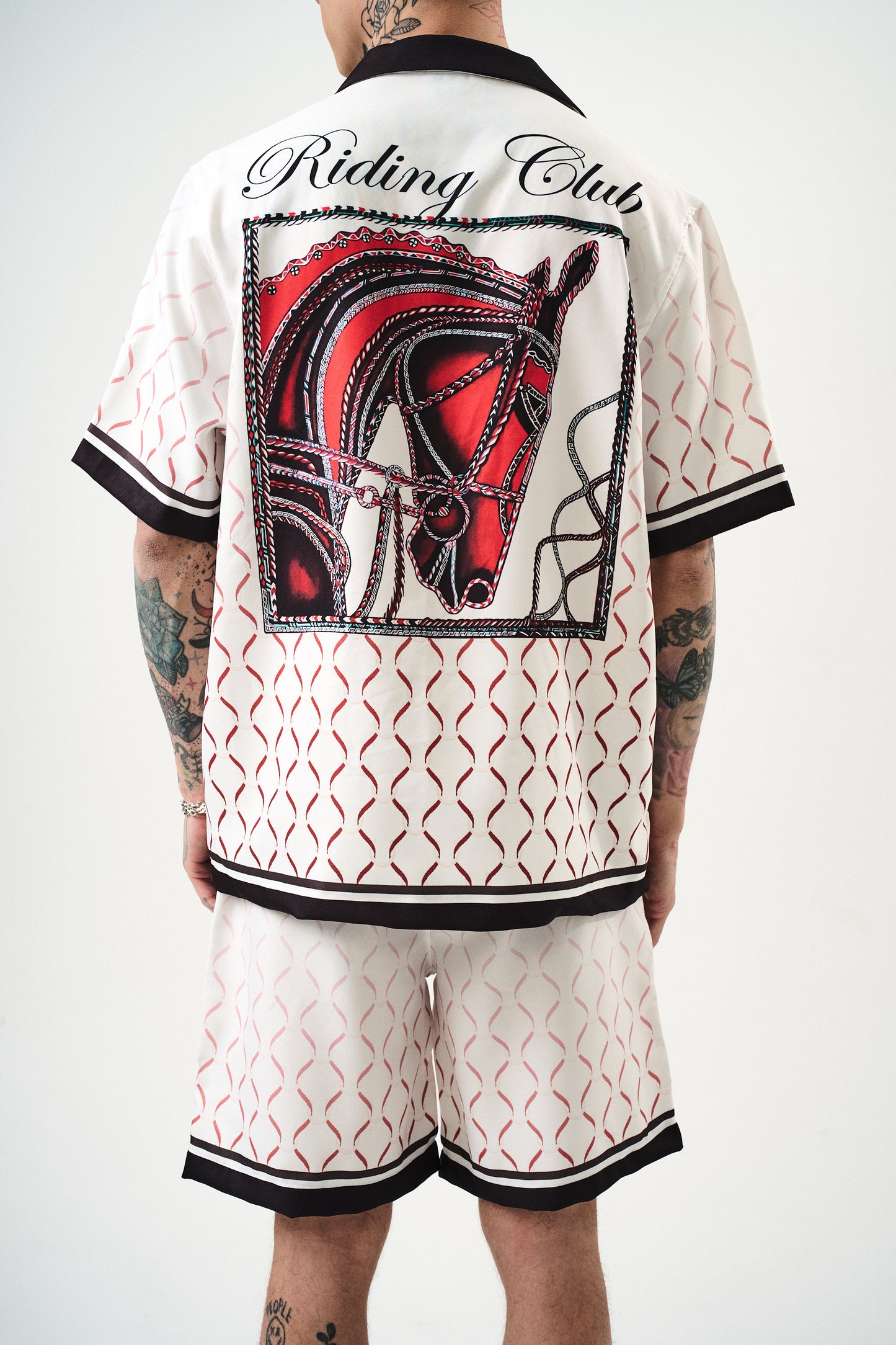 Ensemble Chemise et Short Riding Club Blanc Noir