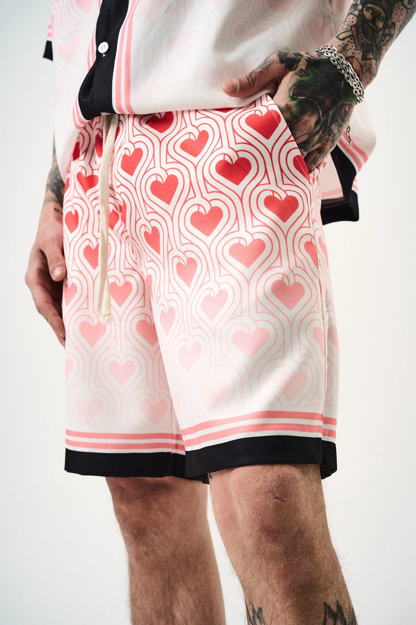 Ensemble Chemise et Short Coeur Blanc Rouge bonhomme