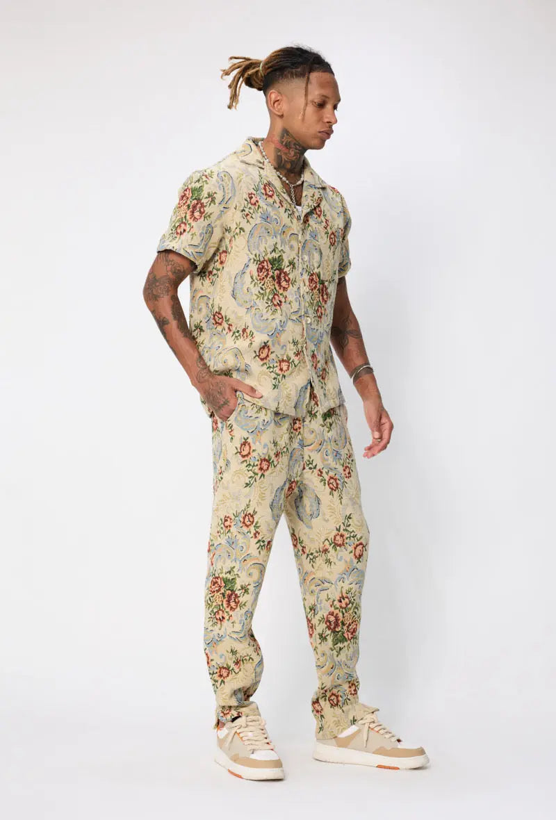 Ensemble chemise et pantalon tissage symbole cashemire bonhomme