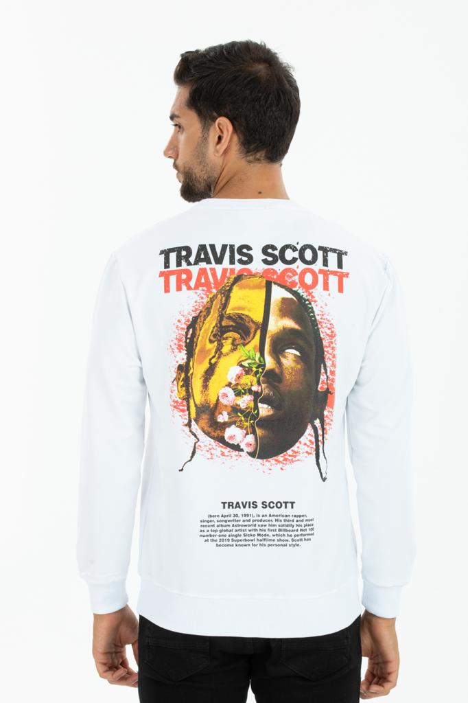 Sweat blanc Travis Scott