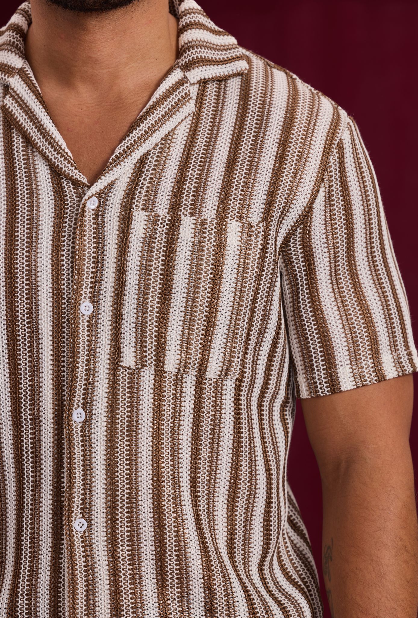 Chemise Crochet Marron