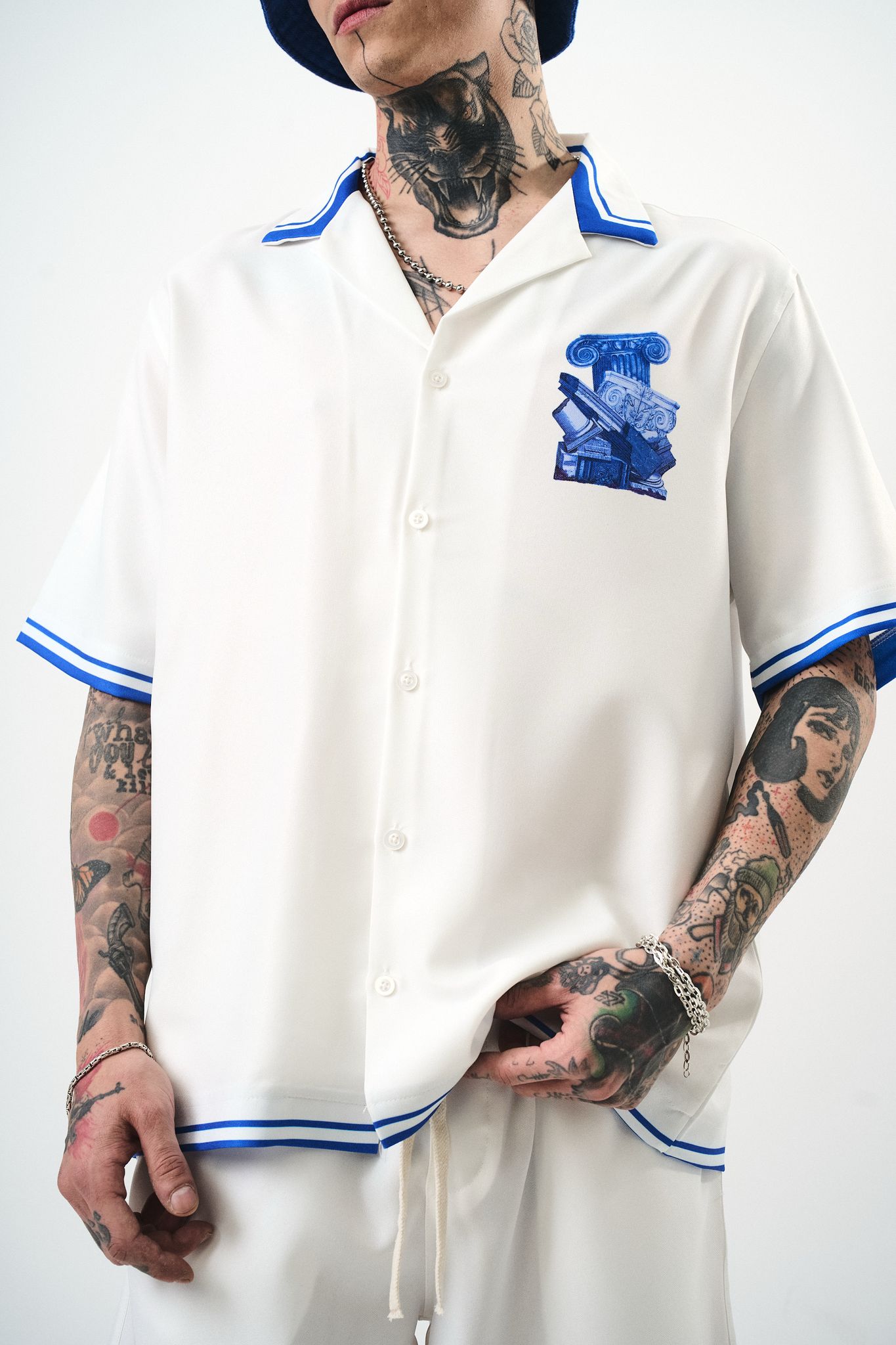 Ensemble Chemise et Short Monument bleu