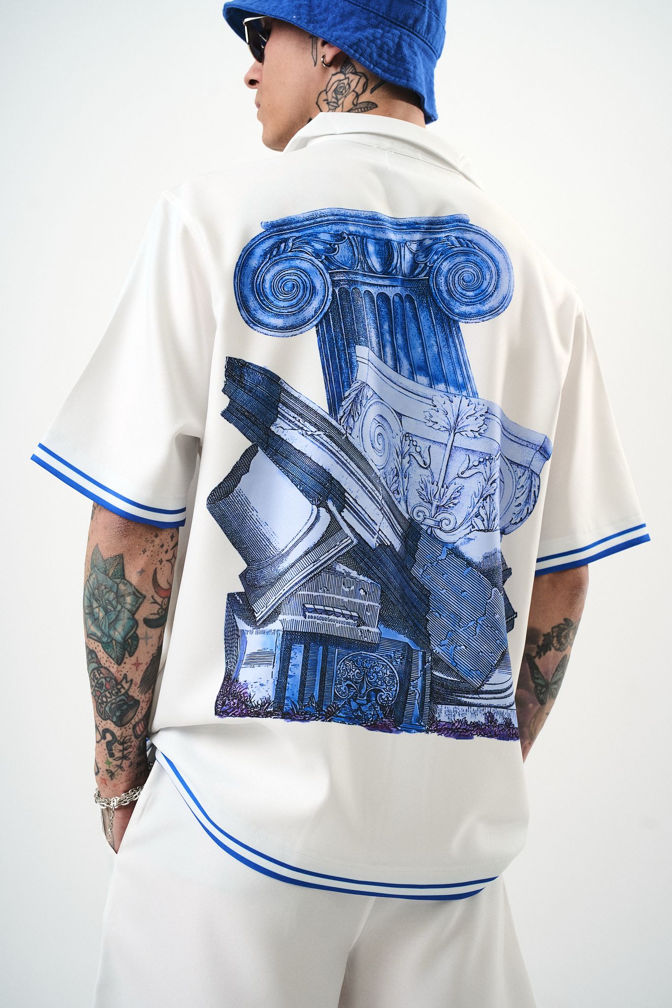 Ensemble Chemise et Short Monument bleu