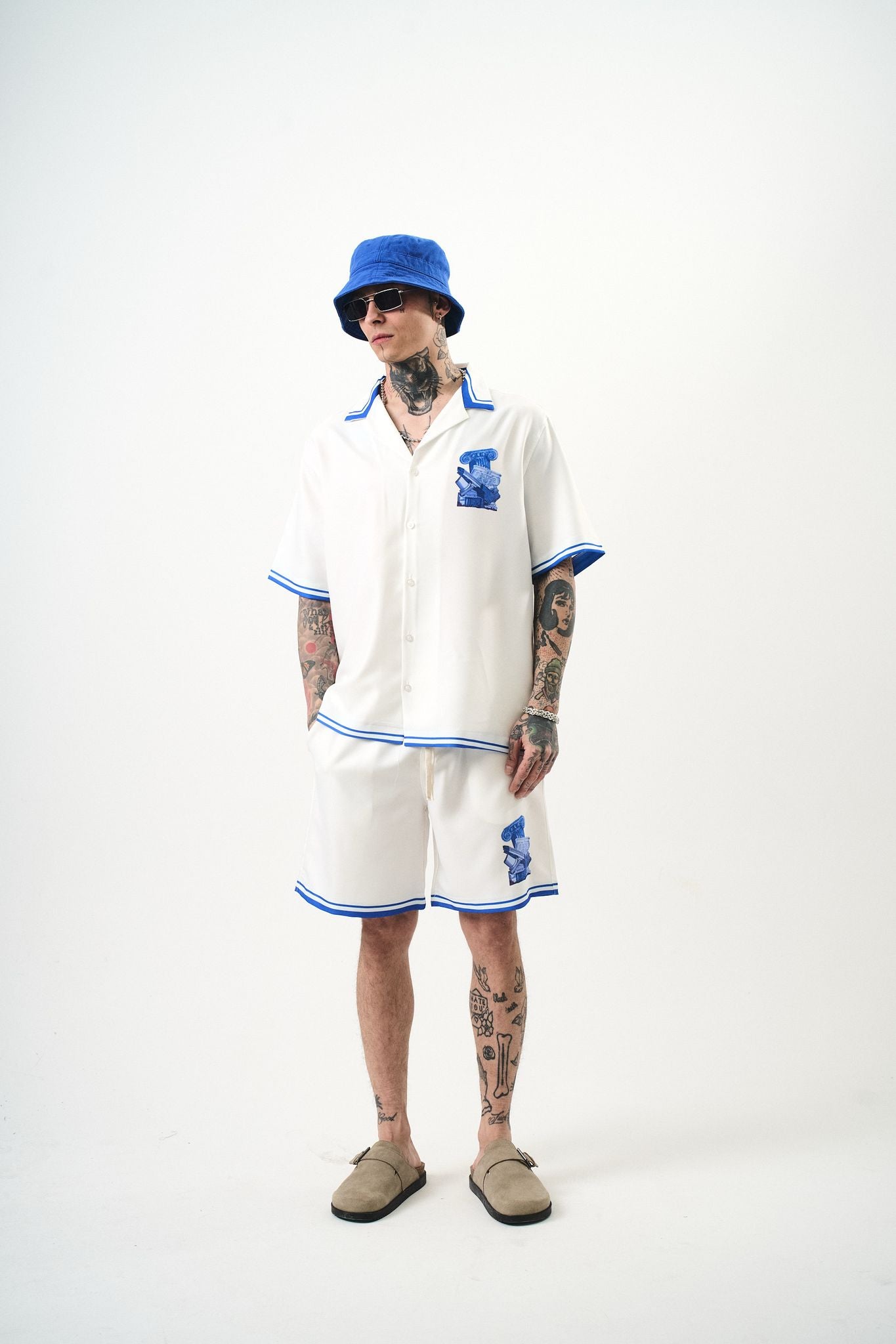 Ensemble Chemise et Short Monument bleu