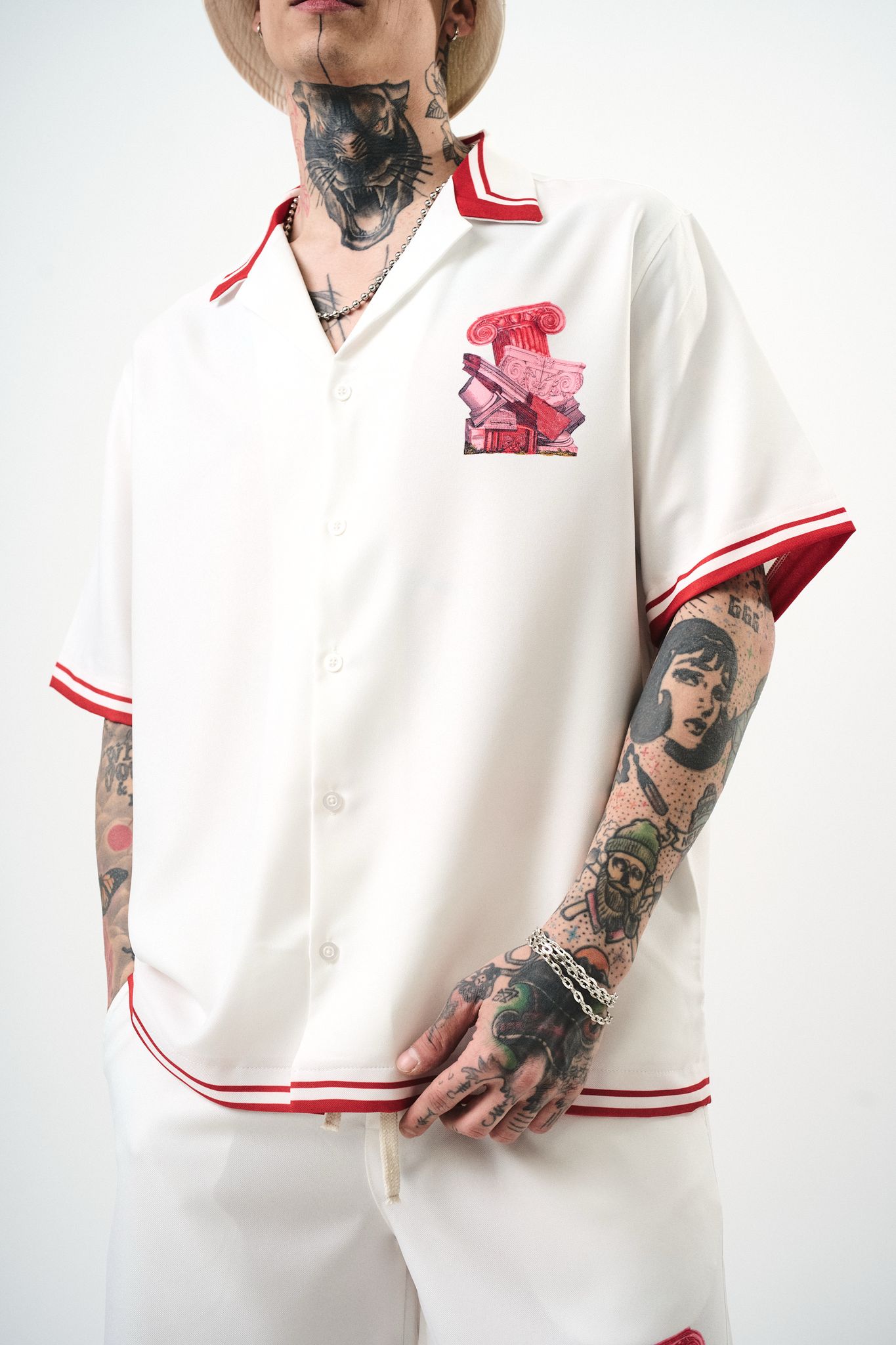 Ensemble Chemise et Short Monument Rouge