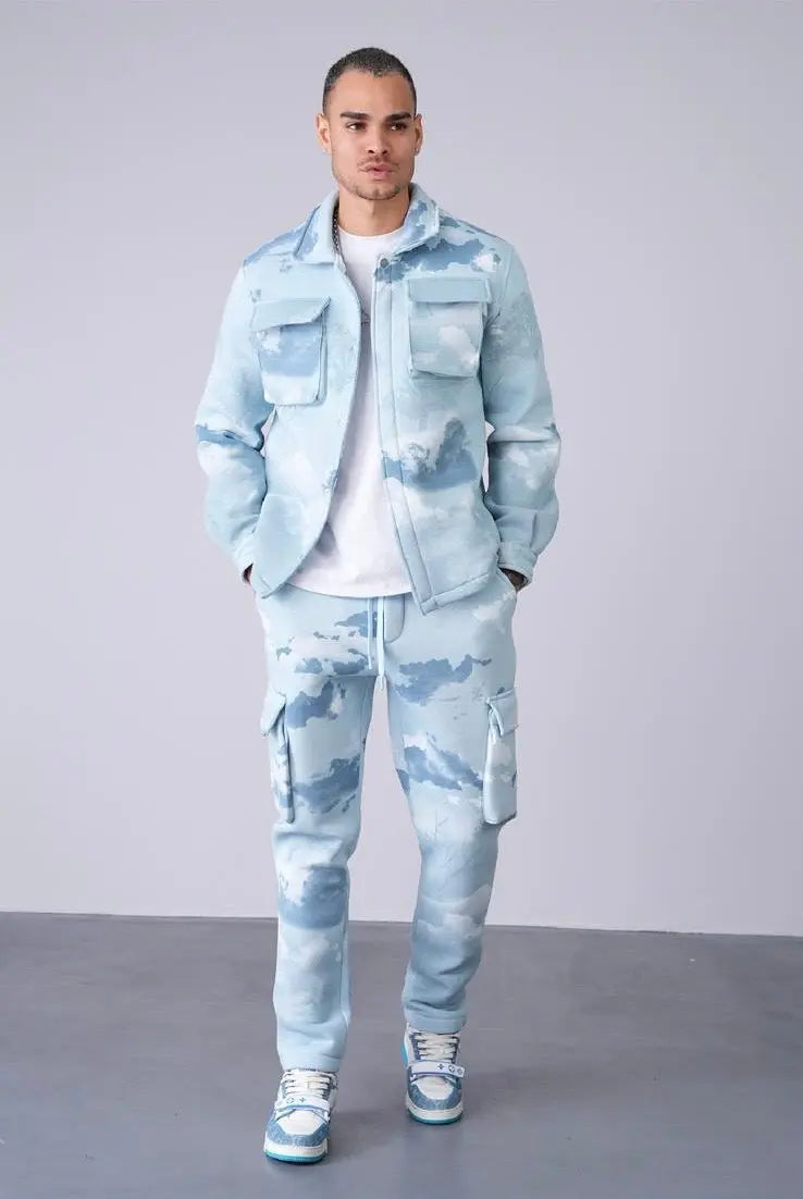 ensemble Jogging Nuage Pantalon Cargo Ciel Blanc bonhomme