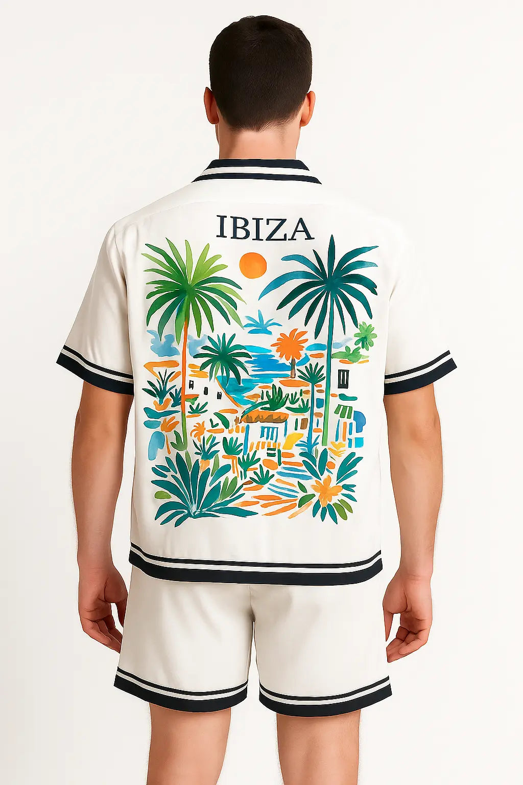 Ensemble Ibiza Blanc Noir bonhomme