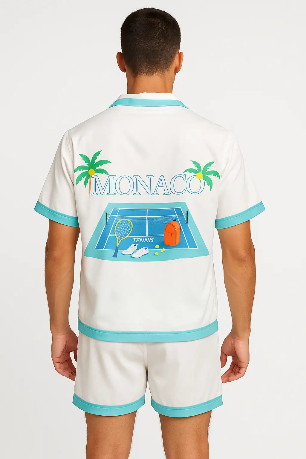 Ensemble Monaco Blanc Bleu bonhomme