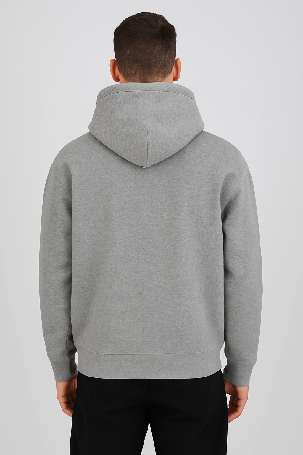 Sweat Coeur à Capuche Gris Coeur Rouge