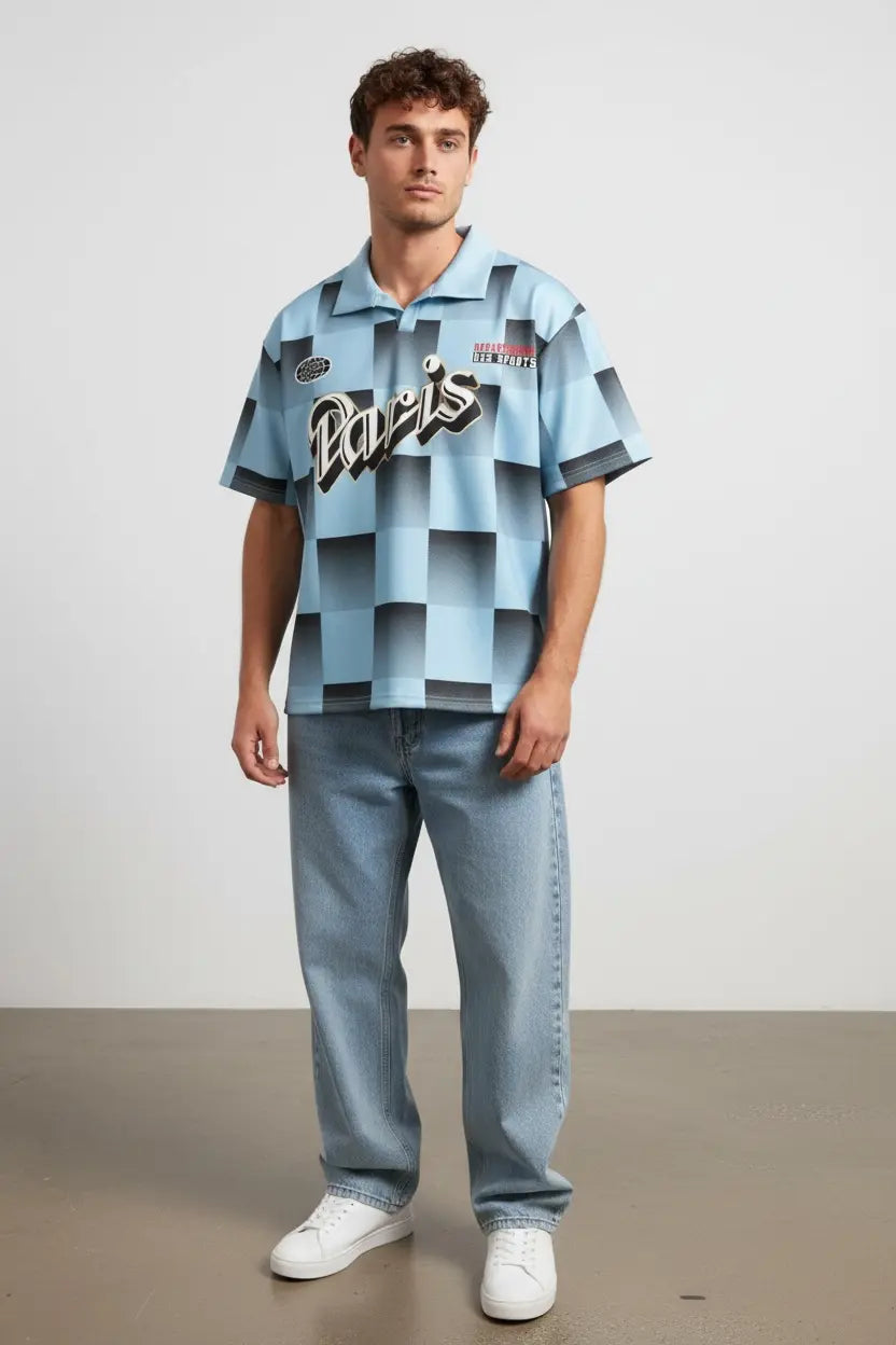 Polo Néoprene Paris homme imprimé – style streetwear bonhomme