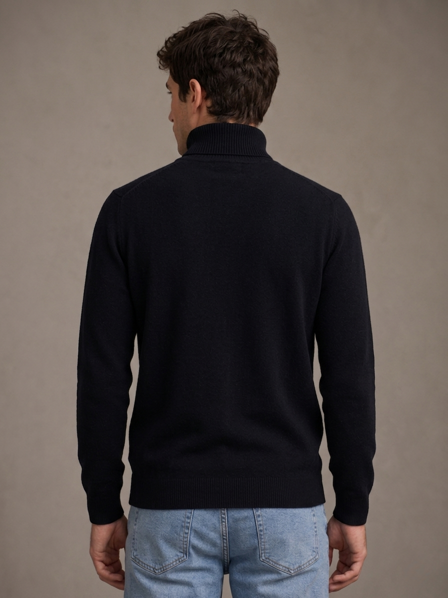Pull homme col roulé maille – photo 4