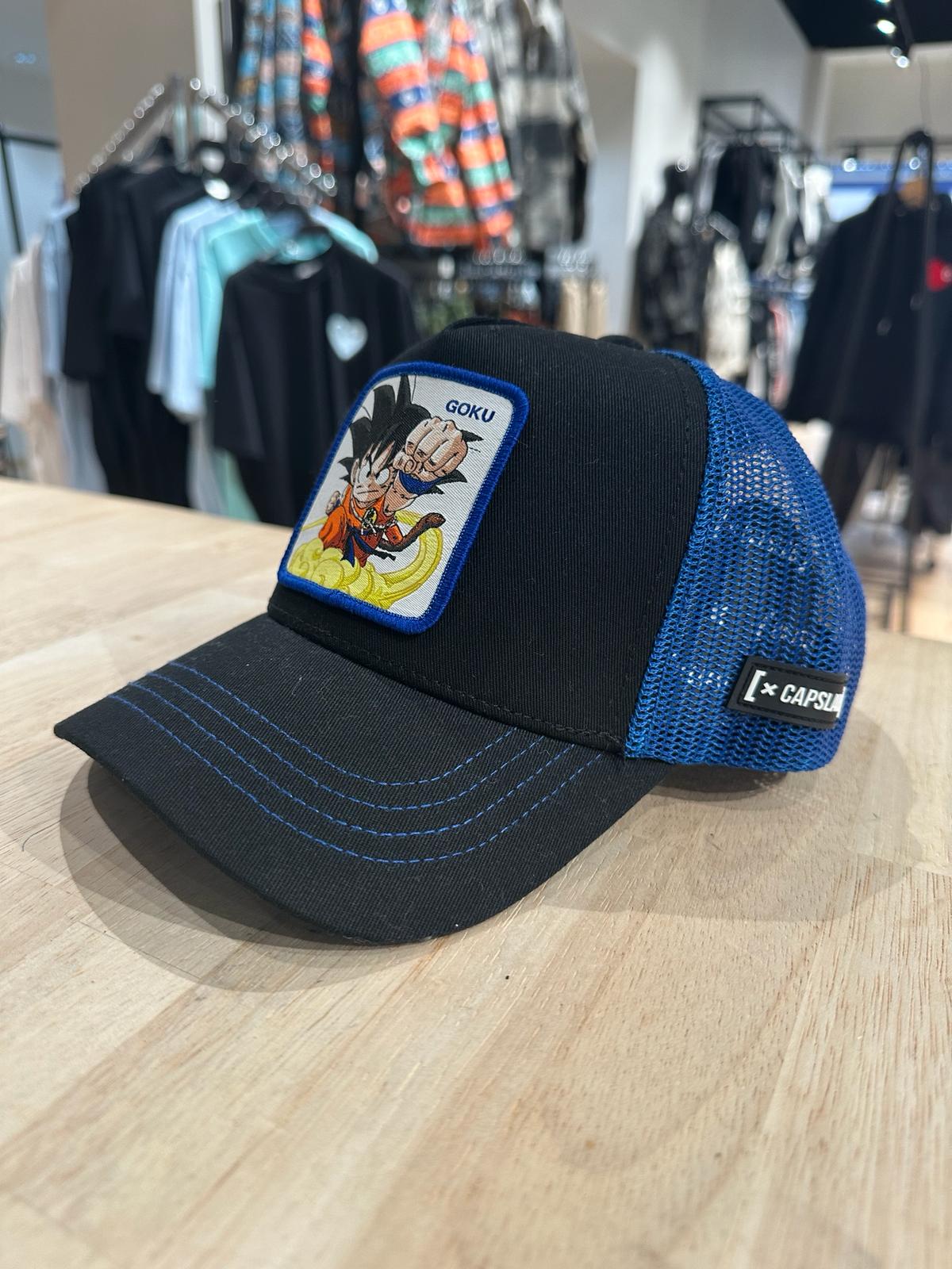 Casquette Trucker Dragon Ball Z Goku Snapback Noir bleu Capslab