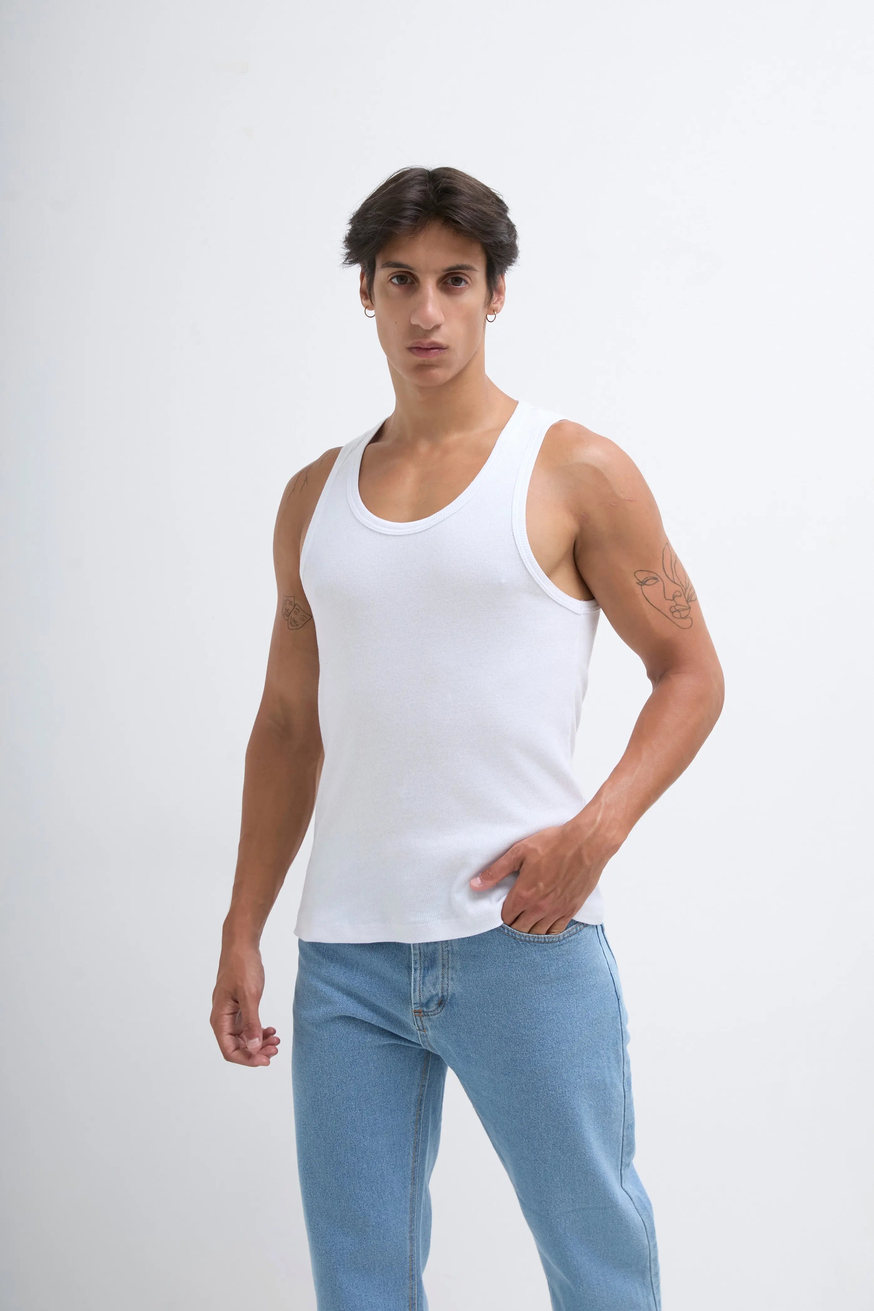 Débardeur blanc homme bonhomme