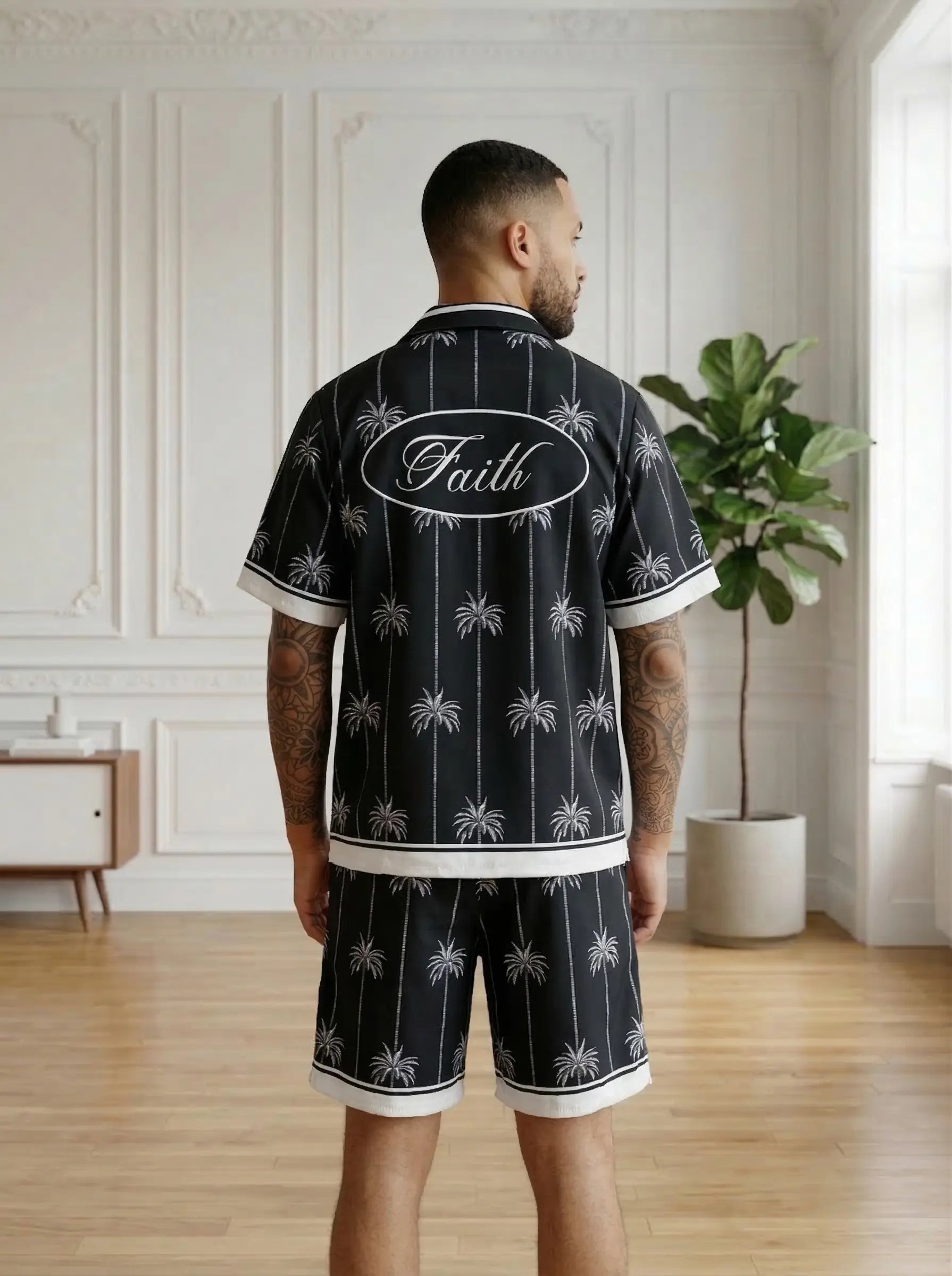 ensemble chemise et short homme imprimé bonhomme