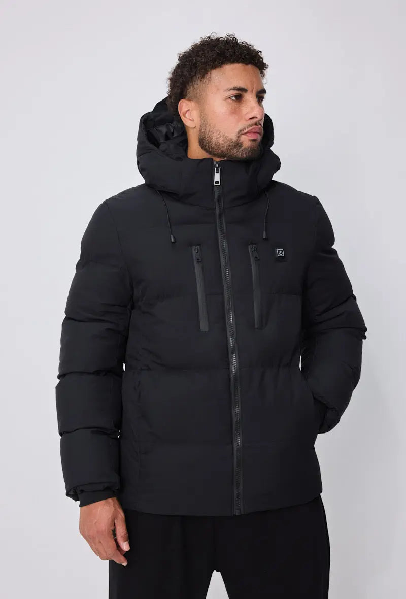 Doudoune Noire Chauffante Homme – Capuche & Zips Étanches bonhomme