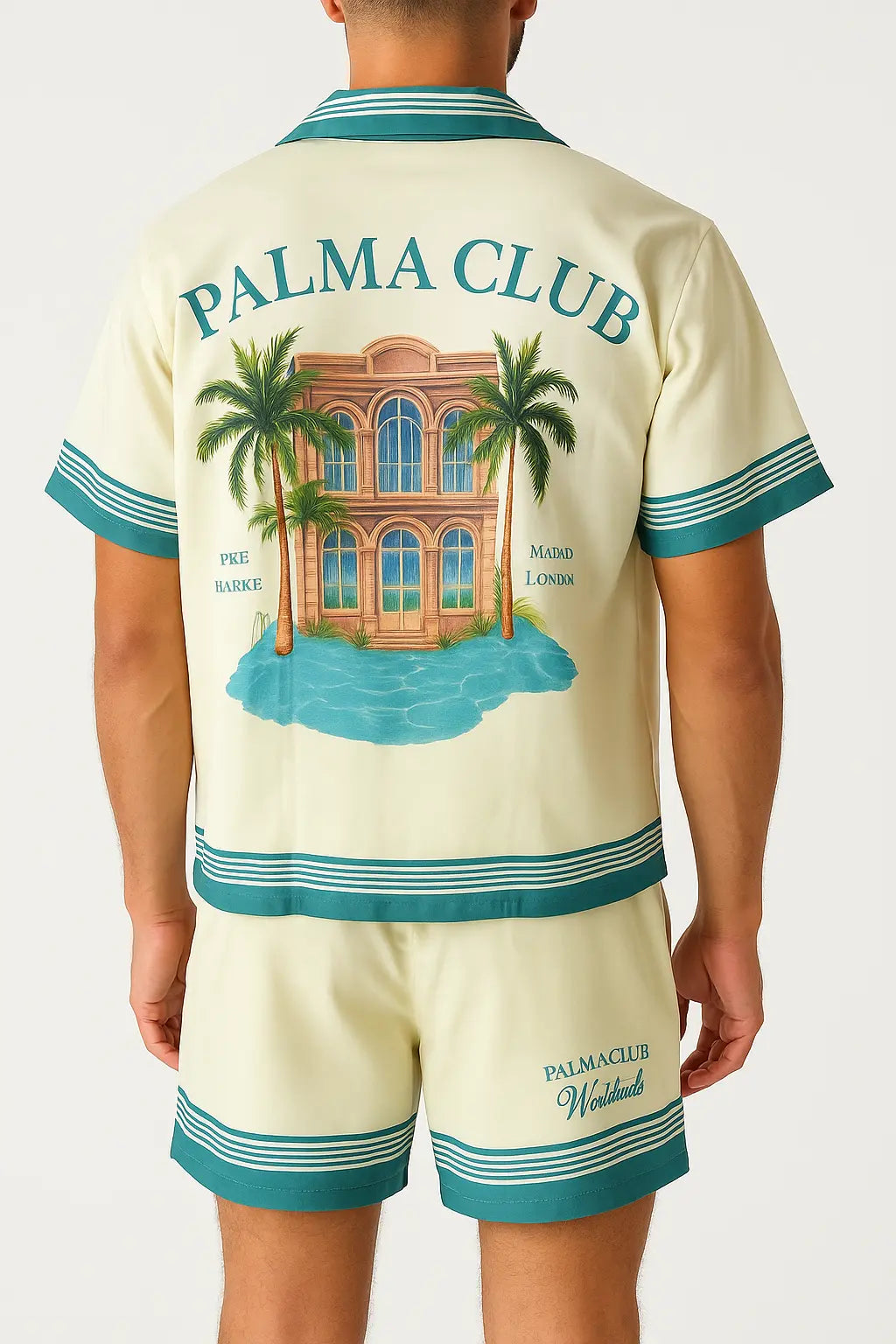 Ensemble Chemise et Short Palma Club Wordwide Jaune Clair bonhomme