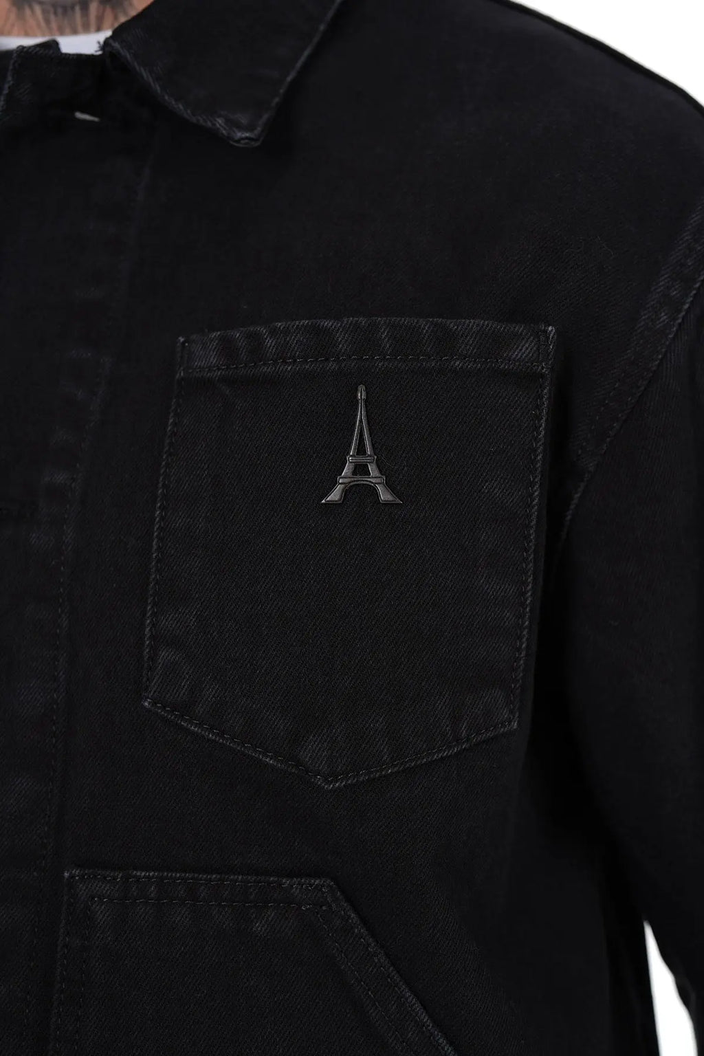 Ensemble Carpenter Noir – Veste à Gros Zip Jean Flare 100% Coton bonhomme