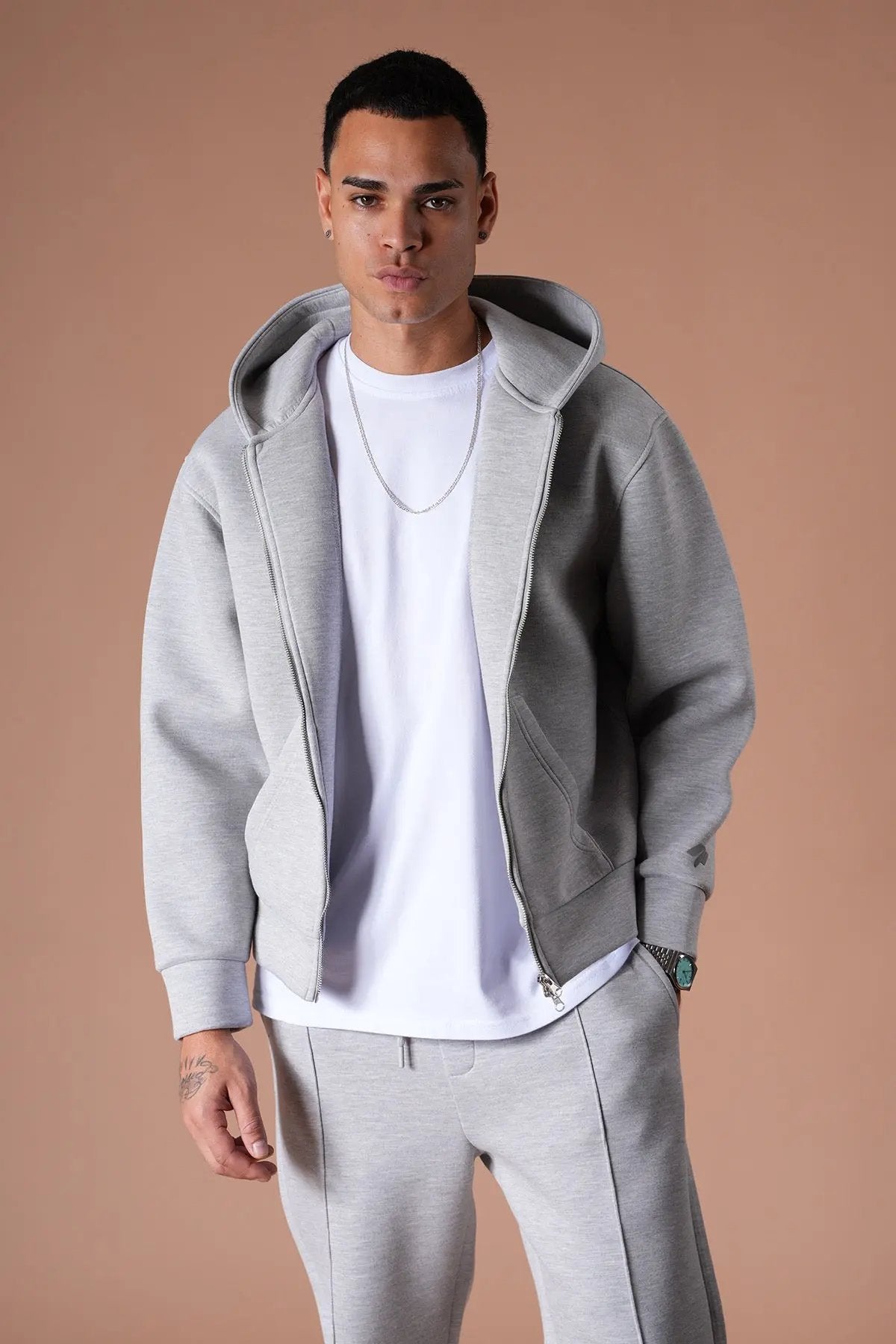 Ensemble jogging gris zippé – IKAO Paris bonhomme