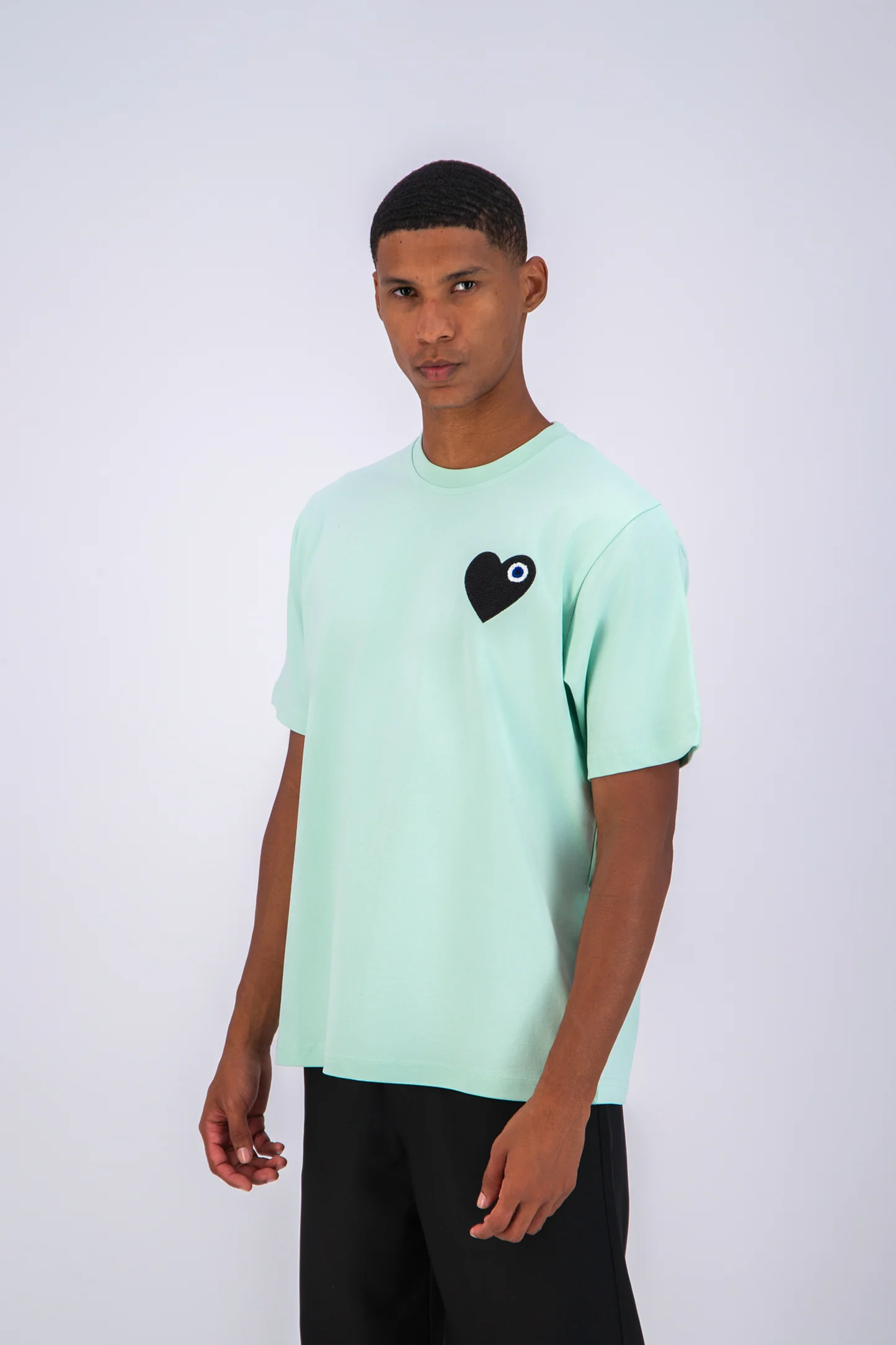 Tee shirt Aqua avec motif Coeur Noir Homme