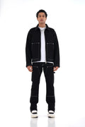 Ensemble Carpenter Noir – Veste à Gros Zip & Jean Flare 100% Coton bonhomme