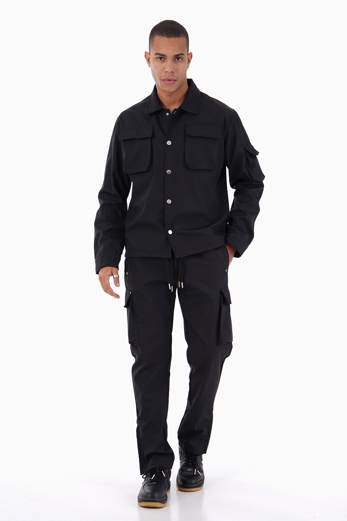 Ensemble Homme Veste et Pantalon Cargo Noir