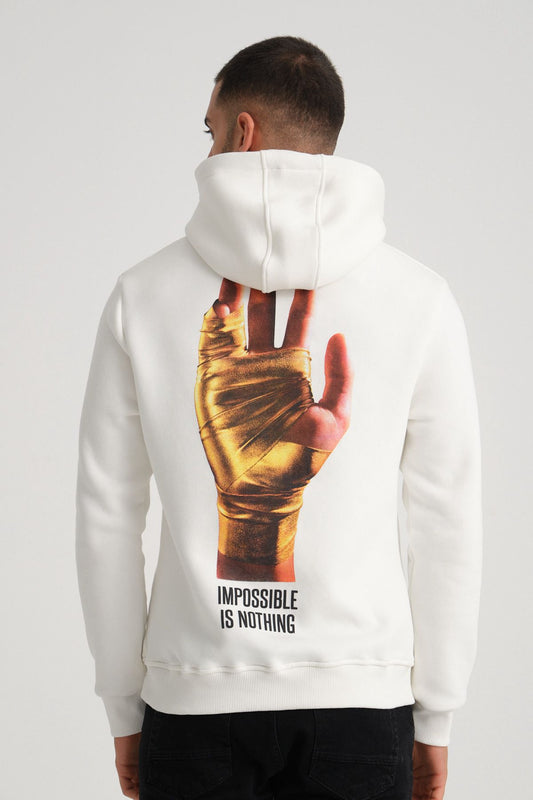 Sweat capuche blanc impossible is nothing