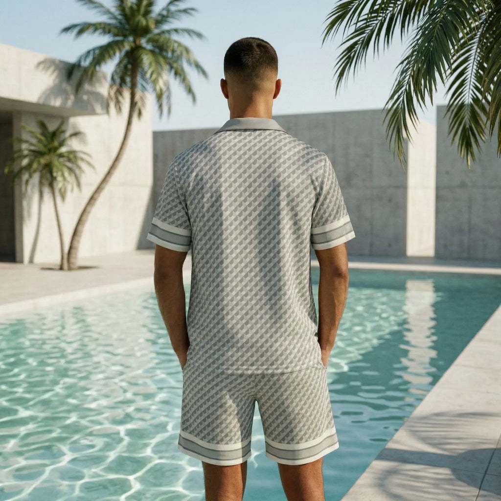 Ensemble Homme chemise & short coupe fluide été bonhomme
