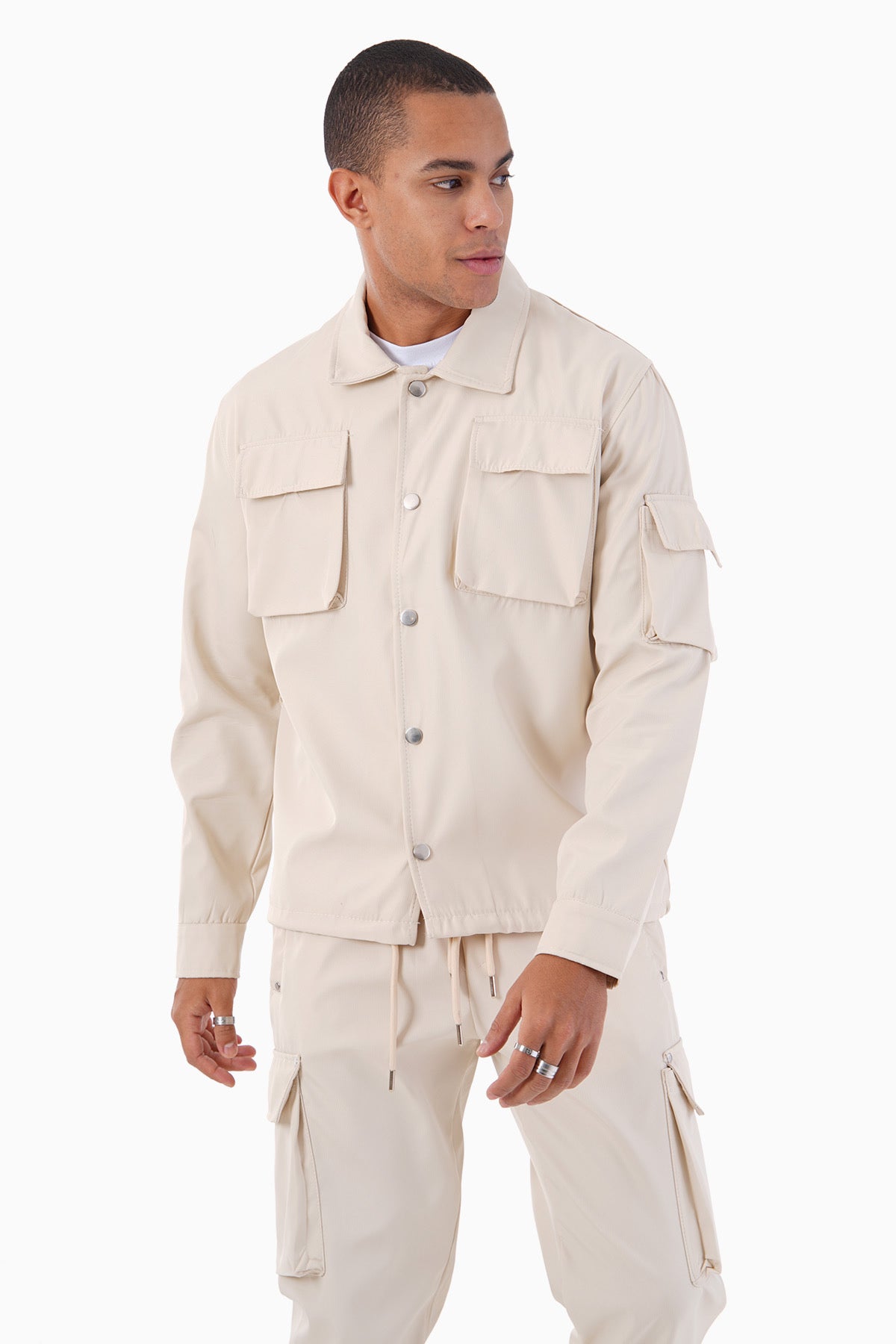 Ensemble Homme Veste et Pantalon Cargo Beige