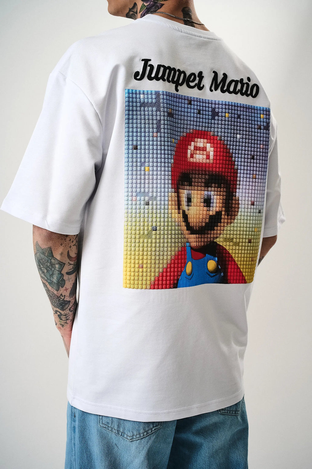 Tee Shirt Jumper Mario Blanc bonhomme