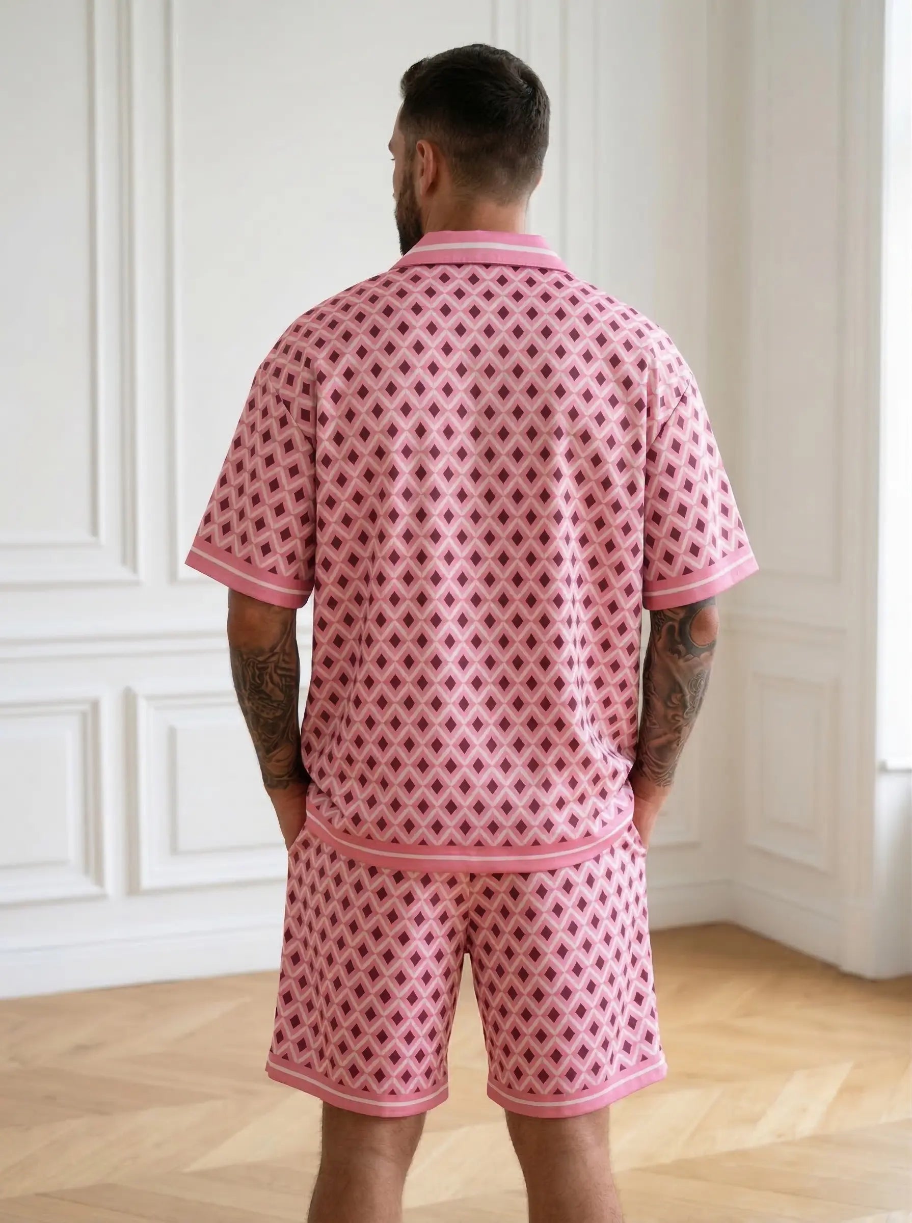 ensemble chemise et short homme imprimé bonhomme