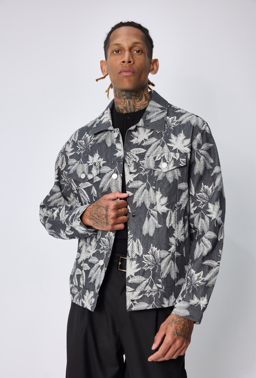Veste homme imprimé feuilles – Coupe streetwear