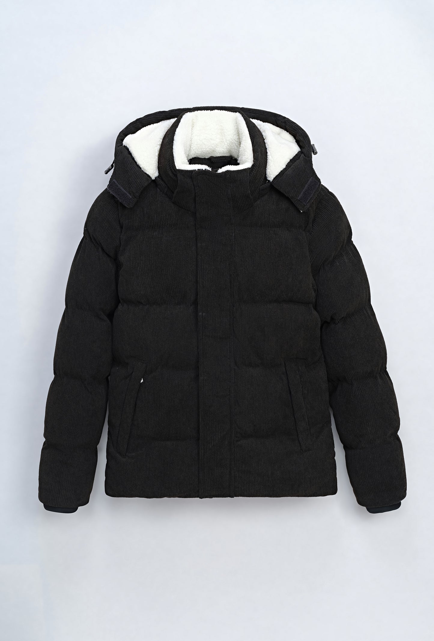 Manteau Doudoune Homme Velour Noir à Capuche