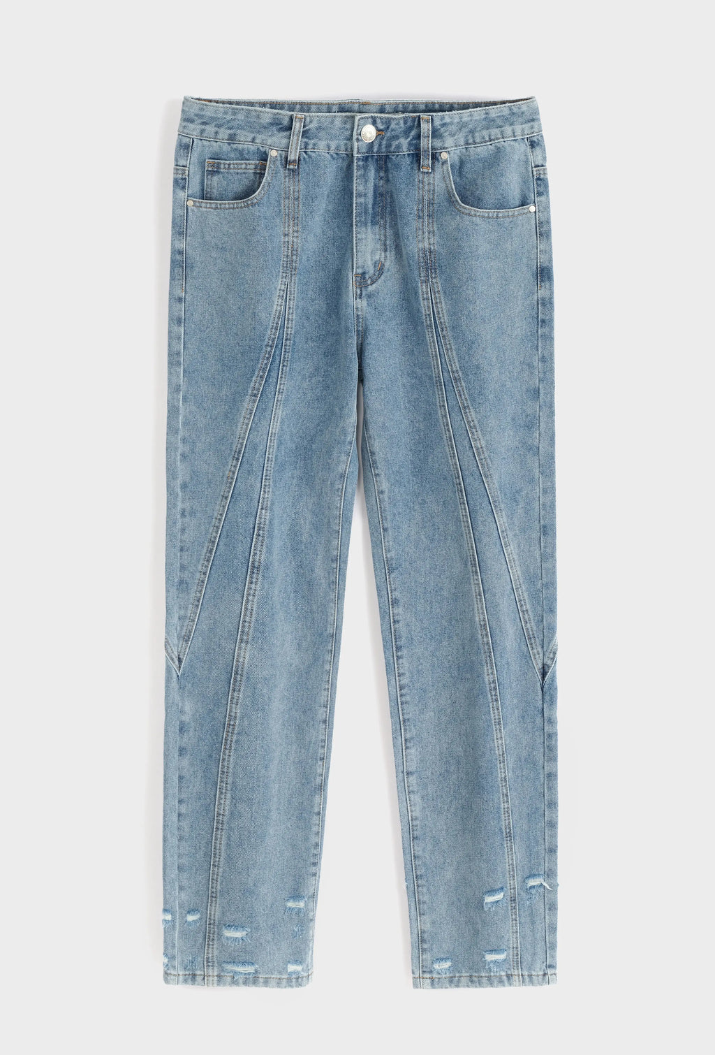 Jean bleu clair homme coupe droite bonhomme