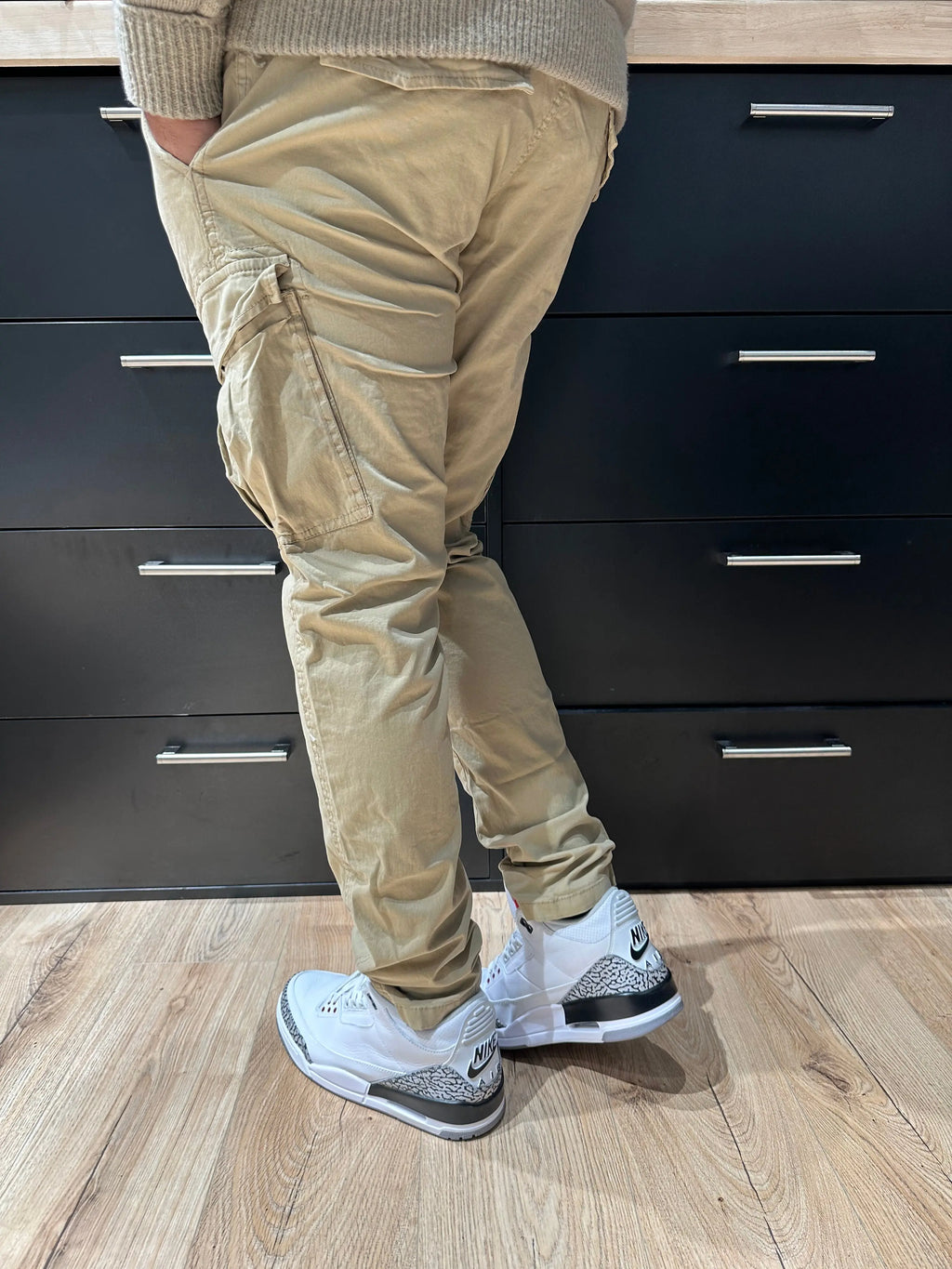 Pantalon Cargo Beige Coupe Slim bonhomme