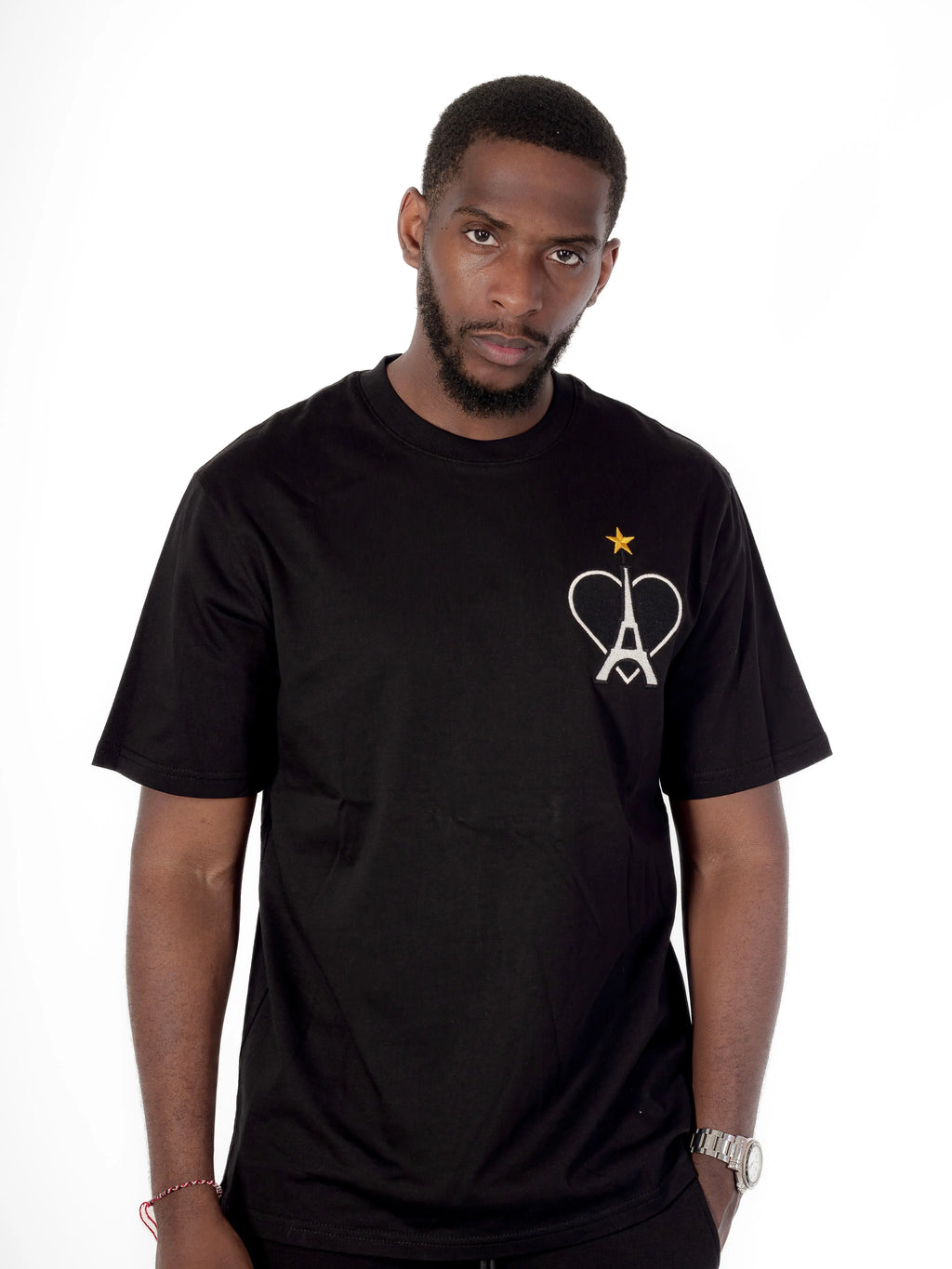 Tee Shirt tour eiffel étoile Noir - bonhomme