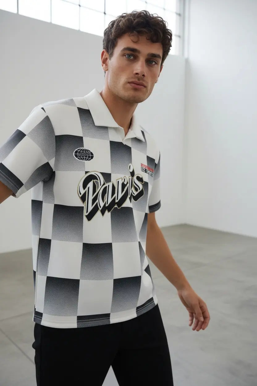 Polo Néoprene Paris homme imprimé – style streetwear bonhomme