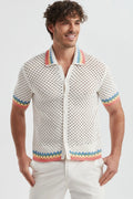 Chemise Crochet Homme Blanc Multi-couleurs bonhomme