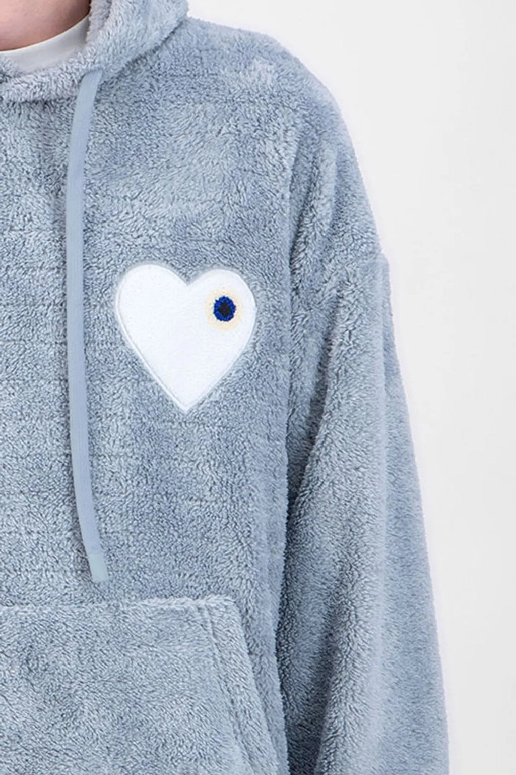 Sweat Moumoute à Capuche Gris Avec Cœur Blanc - bonhomme