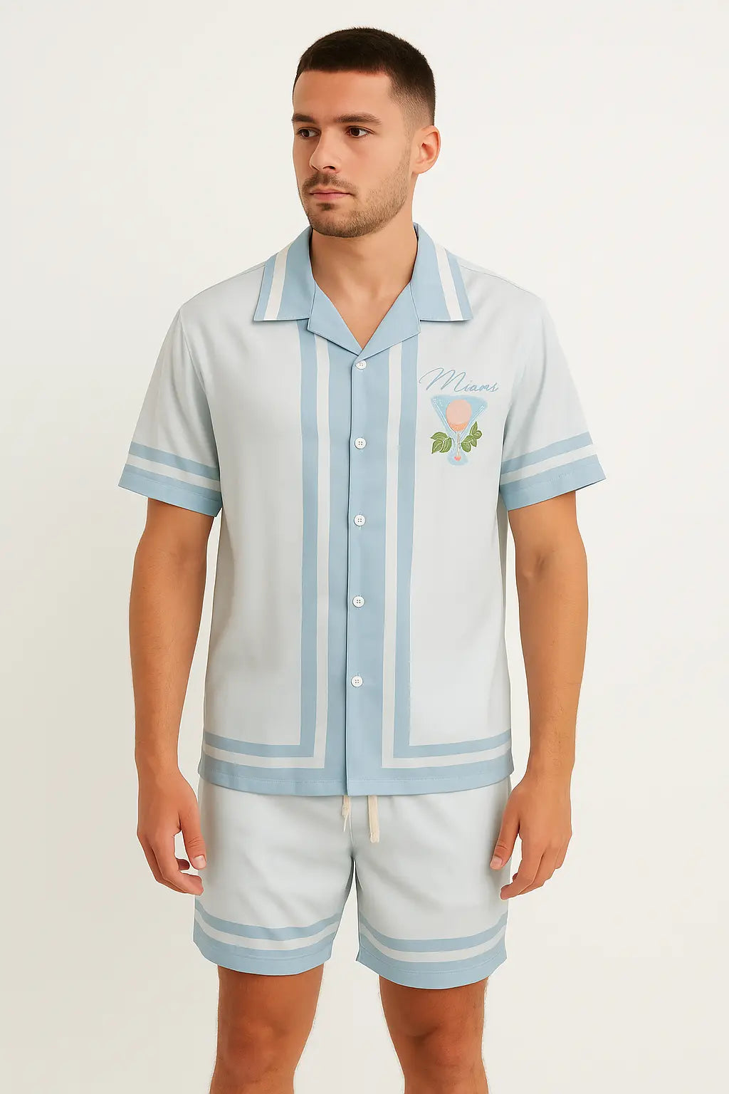 Ensemble Chemise et Short Miami Ciel bonhomme