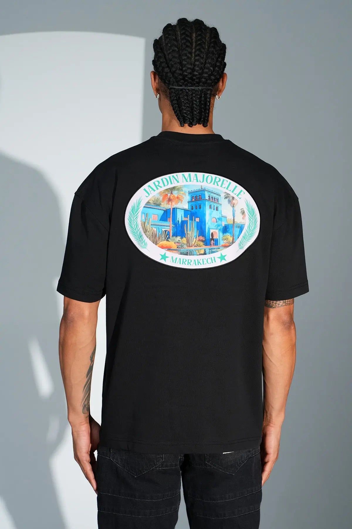 Tee Shirt Jardin Majorelle Marrakech Noir - bonhomme