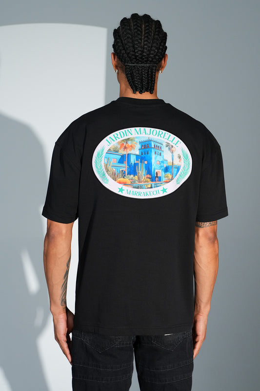 Tee Shirt Jardin Majorelle Marrakech Noir