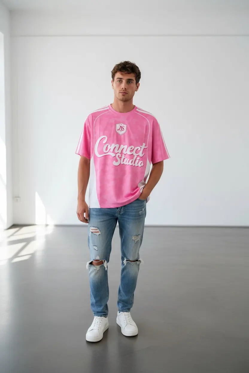 T-shirt Foot Connect Studio – édition graphique bonhomme