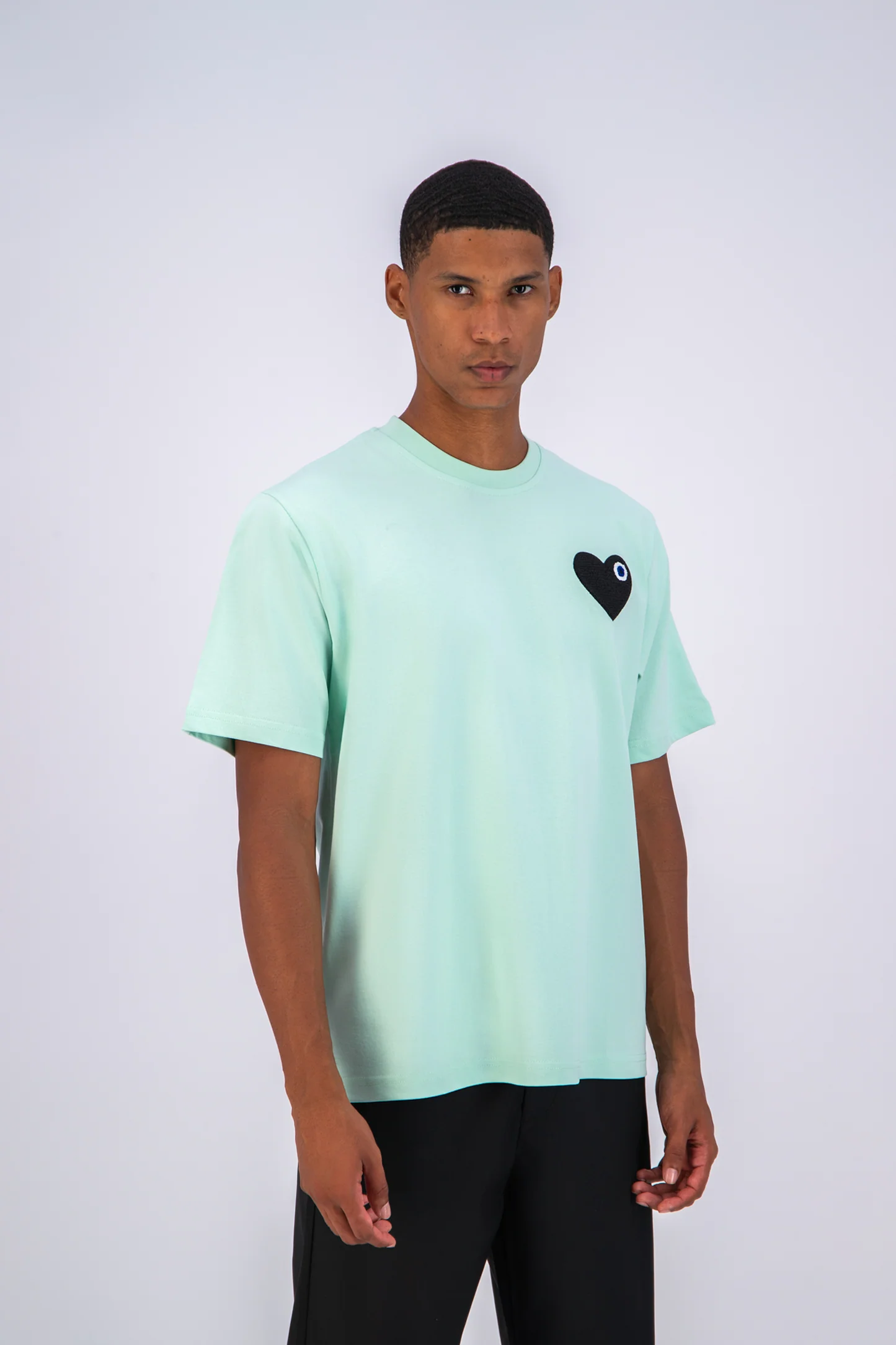 Tee shirt Aqua avec motif Coeur Noir Homme