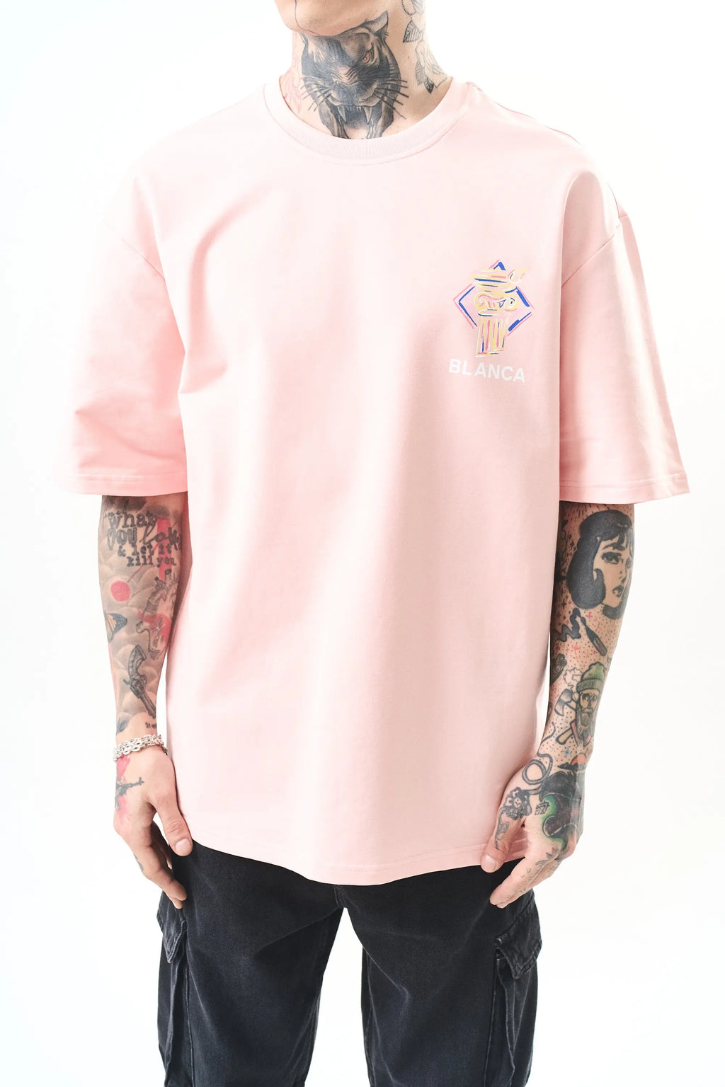 Tee Shirt Blanca Monument Rose bonhomme