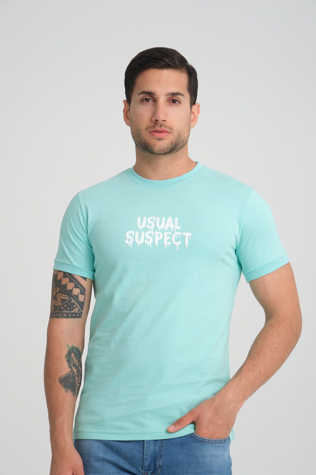 Tee Shirt Mickey Slim Aqua