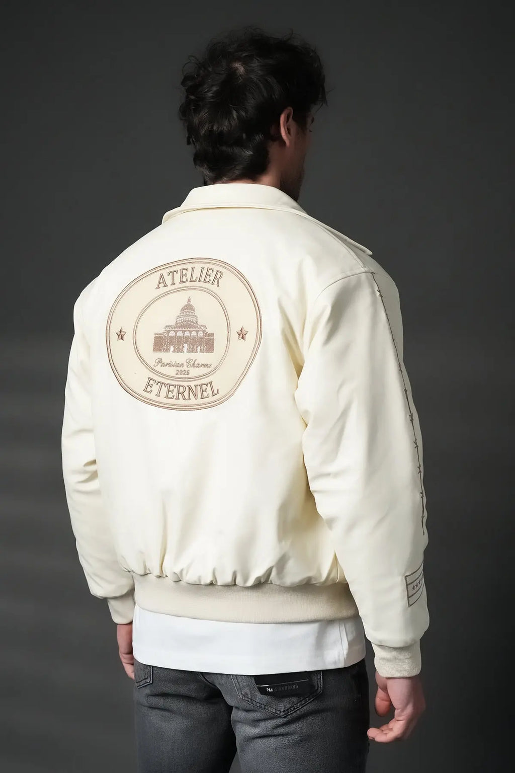 Veste Teddy simili cuir bonhomme