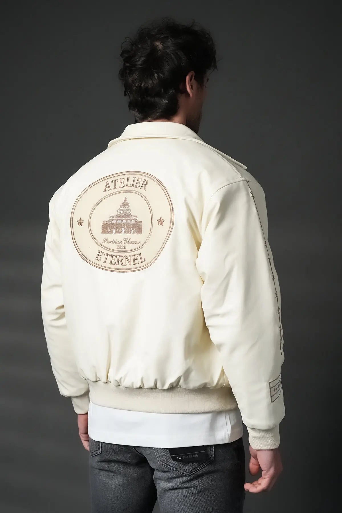Veste Teddy simili cuir bonhomme