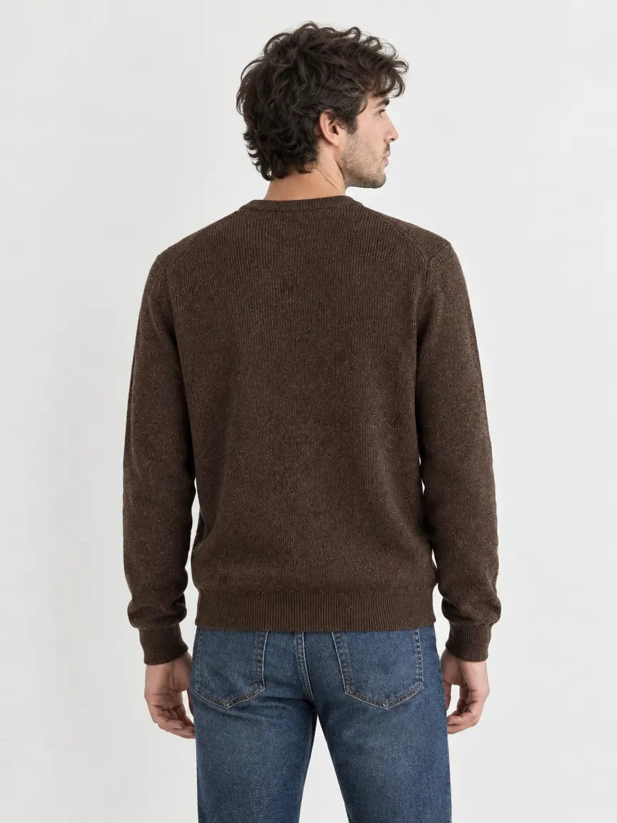 Pull Col Tunisien Homme Maille Côtelée