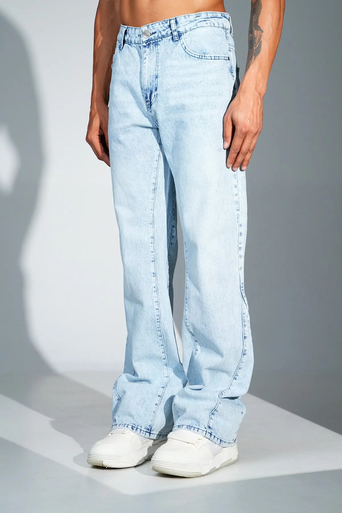 Jean Homme Outfit – Coupe Flare Denim Bleu Clair bonhomme